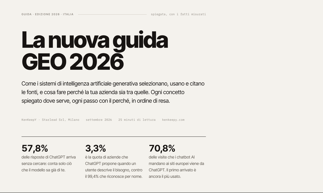 La copertina della guida GEO 2026